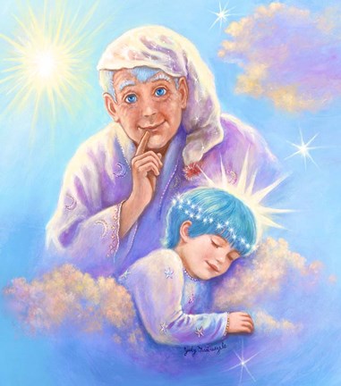 Framed Man in the Moon and Sleeping Twinkle Star Print