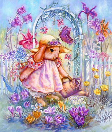 Framed Buttercup Bunny&#39;s Garden Print