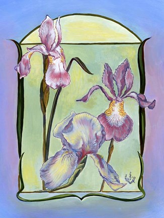 Framed Art Deco Irises Print