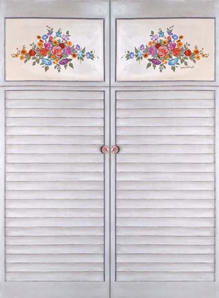 Framed Flower Shutters Print