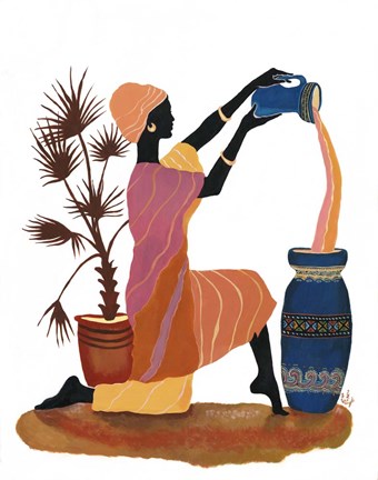 Framed Pouring In Orange Dress Print