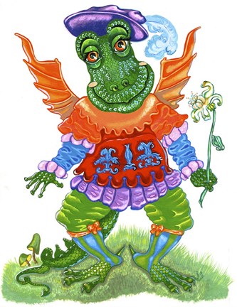 Framed Friendly Dragon Print