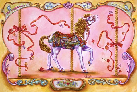 Framed Carousel Horse Print