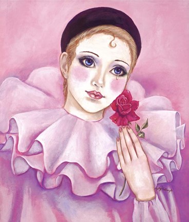 Framed Mime With Rose Print