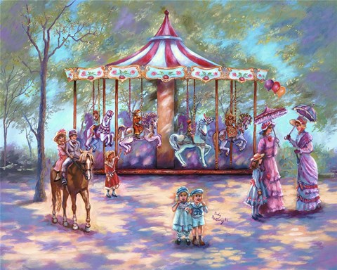 Framed Red Carousel Print