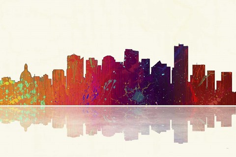 Framed Edmonton Canada Skyline 1 Print