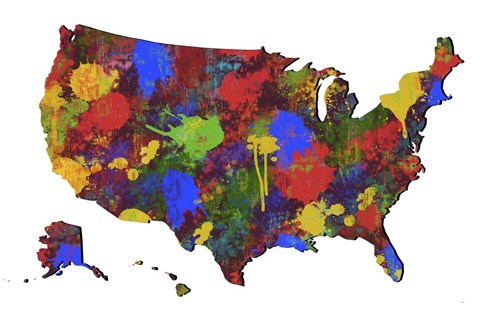 Framed U.S.A. Map 7 Print
