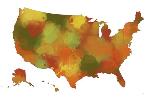 Framed U.S.A. Map 10 Print