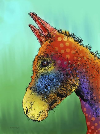 Framed Spotted Donkey 1 Print