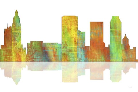 Framed Tulsa Oklahoma Skyline 1 Print