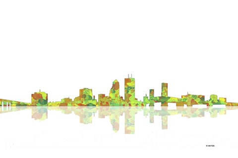 Framed Jacksonville Florida Skyline 1 Print