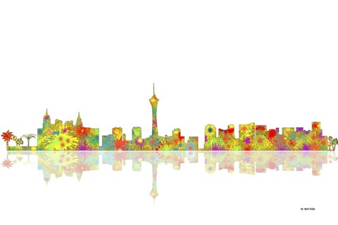 Framed Las Vegas Nevada Skyline 1 Print