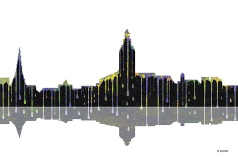 Framed Annapolis Maryland Skyline BW 1 Print