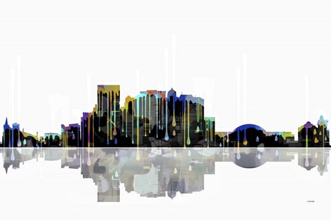 Framed El Paso Texas Skyline BW 1 Print