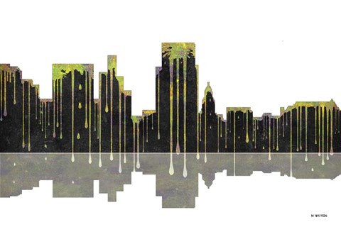 Framed Boise Idaho Skyline BW 1 Print