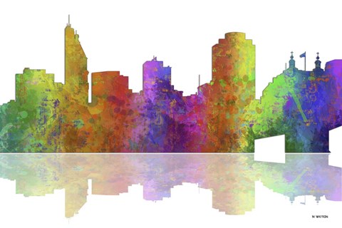 Framed Cincinnati Ohio Skyline 1 Print