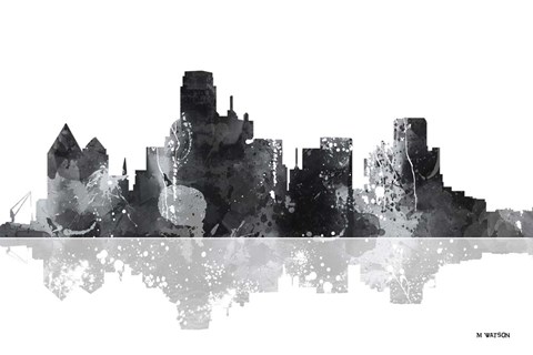 Framed Dallas Texas Skyline BG 1 Print