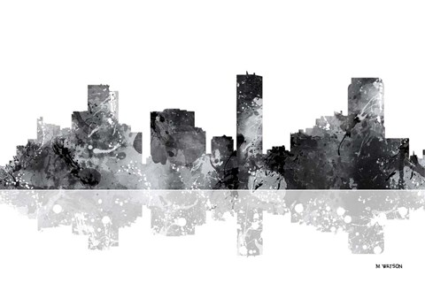 Framed Denver Colorado Skyline BG 1 Print