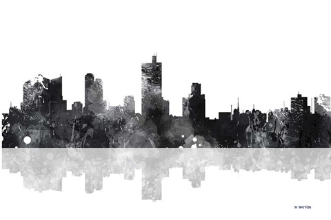 Framed Fort Worth Texas Skyline BG 1 Print