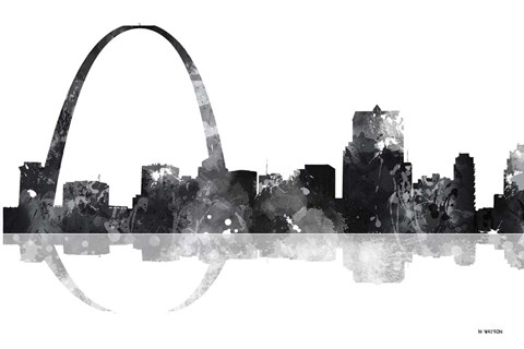 Framed Gateway Arch St Louis Missouri Skyline BG 1 Print