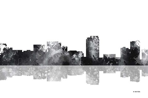 Framed Honolulu Hawaii Skyline BG 1 Print