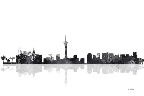 Framed Las Vegas Nevada Skyline BG 1 Print