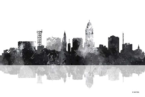 Framed Lincoln Nebraska Skyline BG 1 Print