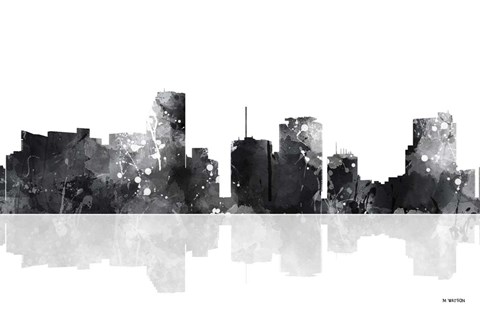 Framed Miami Florida Skyline BG 1 Print