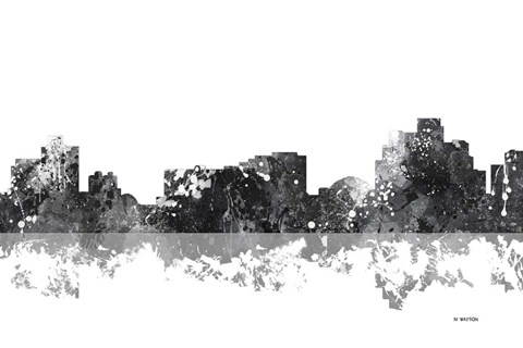 Framed Reno Nevada Skyline BG 1 Print