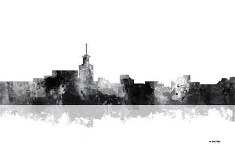 Framed Santa Fe New Mexico Skyline BG 1 Print