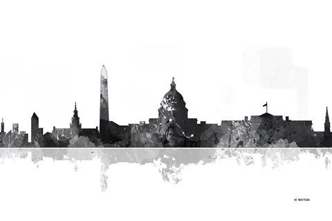 Framed Washington DC Skyline BG 1 Print