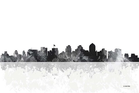 Framed San Diego California Skyline Print