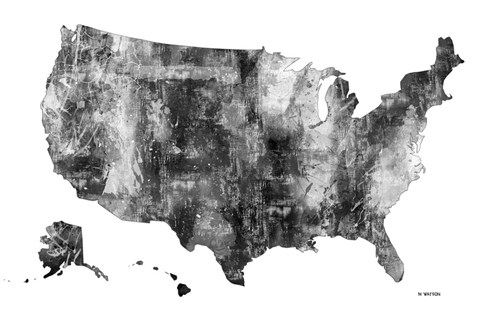 Framed USA Map BG 1 Print