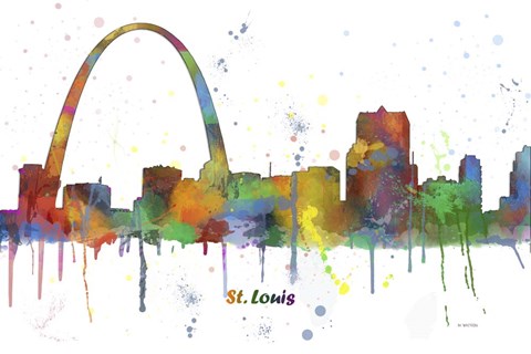 Framed Gateway Arch St Loius Missouri Skyline Multi Colored 1 Print