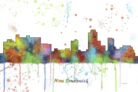 Framed New Brunswick New Jersey Skyline Multi Colored 1 Print