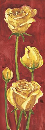 Framed Rose in Rosso Print