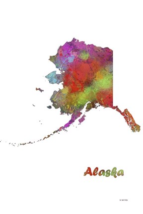 Framed Alaska State Map 1 Print