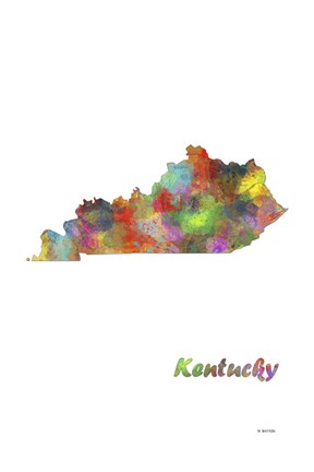 Framed Kentucky State Map 1 Print
