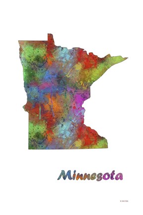 Framed Minnesota State Map 1 Print