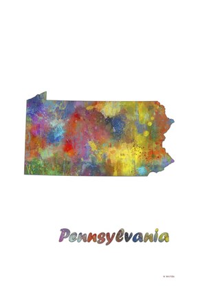 Framed Pennsylvania State Map 1 Print