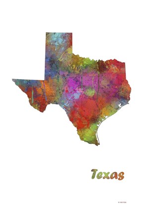 Framed Texas State Map 1 Print