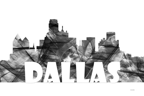 Framed Dallas Texas Skyline BG 2 Print