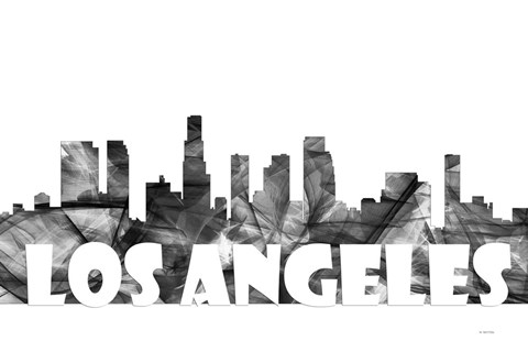 Framed Los Angeles California Skyline BG 2 Print