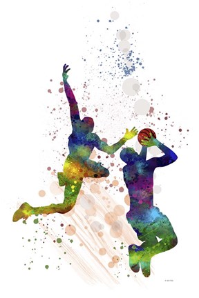 Framed Basket Ball Player 1 Print