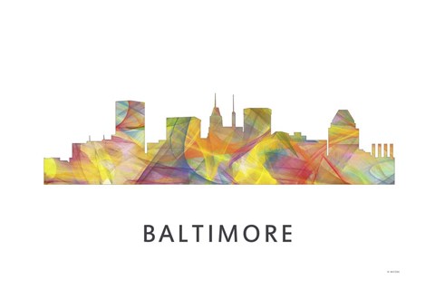 Framed Baltimore Maryland Skyline Print