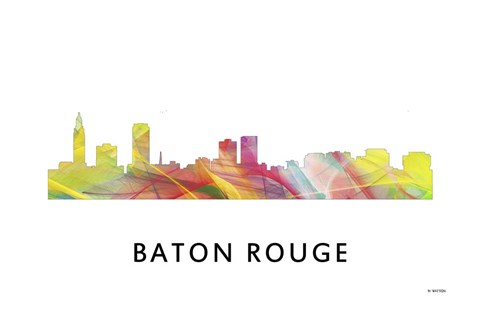 Framed Baton Rouge Louisiana Skyline Print