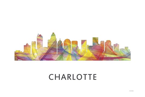 Framed Charlotte Nc Skyline Print