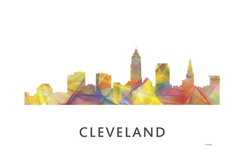 Framed Cleveland Ohio Skyline Print