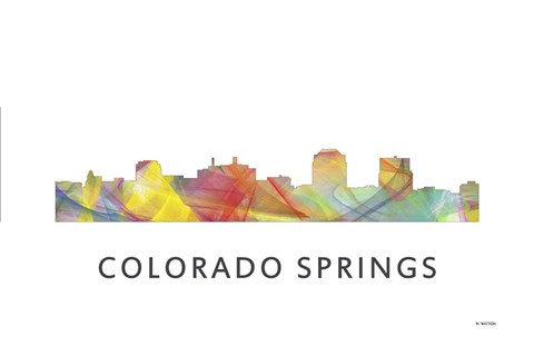 Framed Colorado Springs Colorado Skyline Print