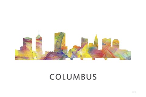 Framed Columbus Ohio Skyline Print